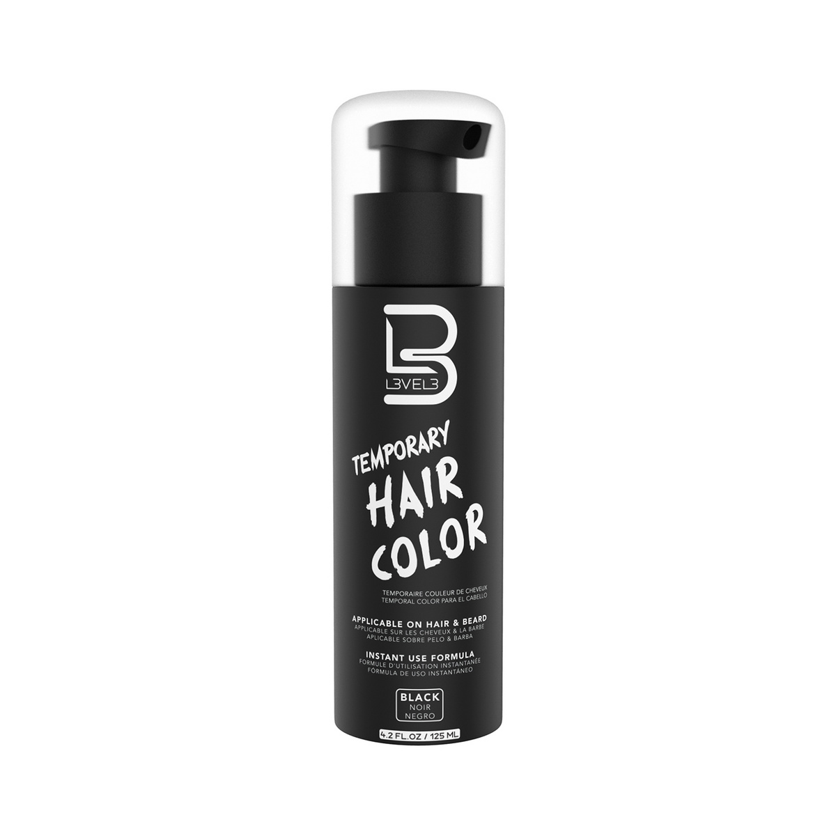 LEVEL3 TEMPORARY HAIR COLOR - czarny żel barwiący do włosów i brody 125ml